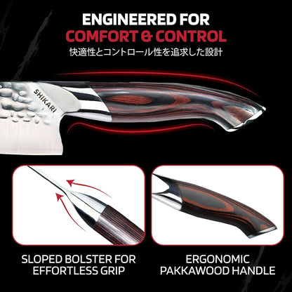 Santoku Knife 7 Inch – VG10 Super Sharp Vegetable Knife – Ergonomic Full Tang Chopping Knife with Pakkawood Handle – Japanese-Style Santoku Sharp Knives for Kitchen3