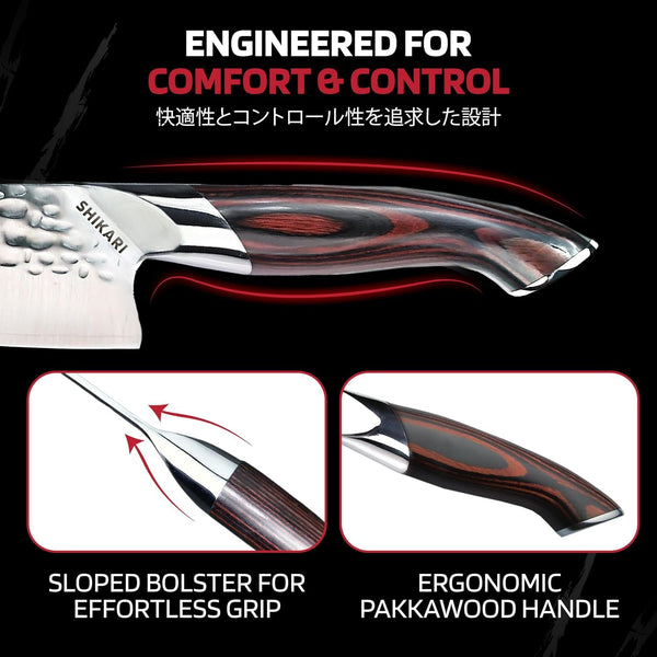 Santoku Knife 7 Inch – VG10 Super Sharp Vegetable Knife – Ergonomic Full Tang Chopping Knife with Pakkawood Handle – Japanese-Style Santoku Sharp Knives for Kitchen3