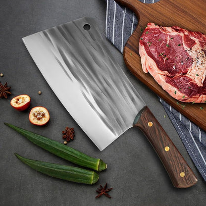 8 Inch Stainless Steel Meat Cleaver, Forged Kitchen Bone Chopping Knife, Multifunctional Cleaver Knife4