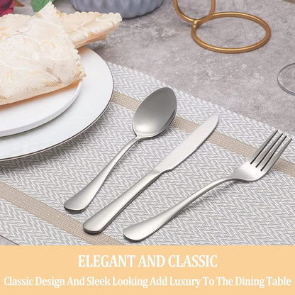 30 Pcs Silverware Set Service for 6,Premium Stainless Steel Flatware Set,Mirror Polished Cutlery Utensil Sets,Durable Kitchen Eating Tableware Sets,Include Fork Knife Spoon,Dishwasher Safe6
