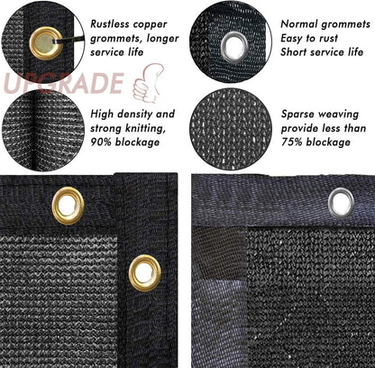 Privacy Screen 6' X 50' Fence Commercial Shade Cover with Brass Grommets Heavy Duty Perfect for Outdoor Back Yard, Black, Customizable4