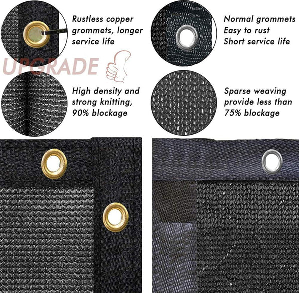 Privacy Screen 6' X 50' Fence Commercial Shade Cover with Brass Grommets Heavy Duty Perfect for Outdoor Back Yard, Black, Customizable4