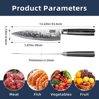 Chef Knife 8 Inch, Ultra Sharp Professional Kitchen Knife Gift Box2