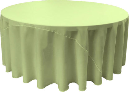 Polyester Poplin Washable round Tablecloth, Stain and Wrinkle Resistant Table Cover 108", Fabric Table Cloth for Dinning, Kitchen, Party, Holiday 108-Inch, Sage, (Tcpop108R_Sage009)1