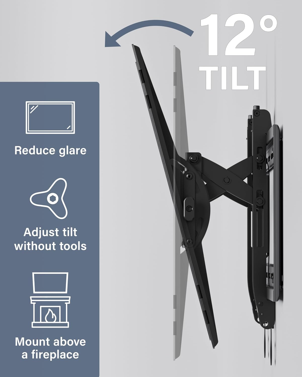 tilting-tv-wall-mount-for-46-90-tvs-or-150lbs-premium-tilt-mount-w-universal-fit-smooth-5-7-extension-allows-for-cable-management-includes-hardware-drill-template-for-easy-install