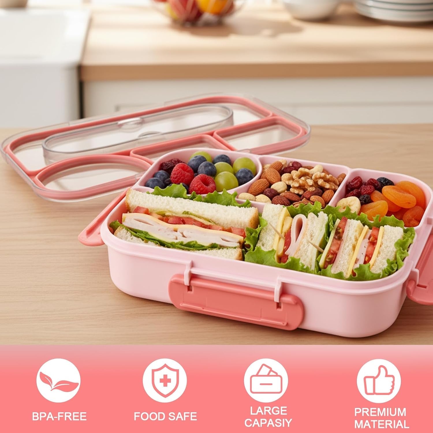 bento-box-for-adults-4-compartments-lunch-box-snack-containers-reusable-lunch-containers-drop-proof-dishwasher-safe-made-with-bpa-free-materials-pink