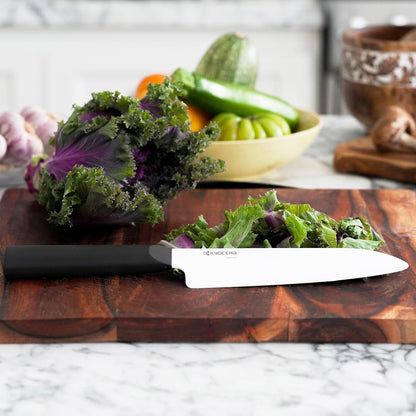 Innovationwhite 6" Ceramic Santoku Chefs Knife - White Z212 Blade with Non-Slip Black Handle2