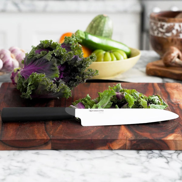 Innovationwhite 6" Ceramic Santoku Chefs Knife - White Z212 Blade with Non-Slip Black Handle2