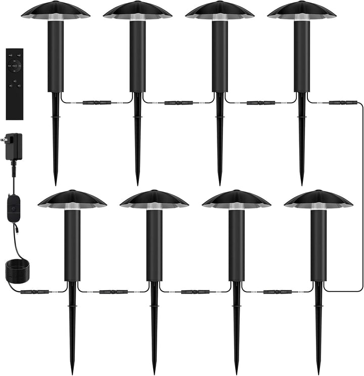 8 Pack Low Voltage Landscape Lighting Kit, 3W Metal Pathway Lights