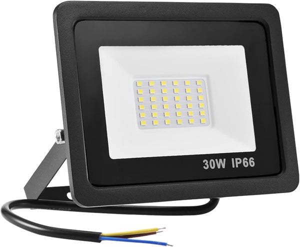 30W LED Flood Lights Outdoor, IP66 Waterproof Security Lights Fixture, 6500K Hardwired Wall Lamp, 2100Lm Ultra Thin Work Light, 120° Beam Angle LED Exterior Floodlight for Garden Yard Patio1