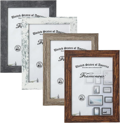 5X7 Picture Frame Set of 4, 5 X 7 Wooden Photo Frames with High Definition Plexiglass, 5 by 7 Frames for Wall or Tabletop, Horizontal or Vertical Display1