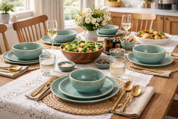 Dinnerware Sets for 4, 12 Pieces Ceramic Plates and Bowls Set8