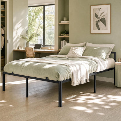 Full Bed Frame, 18 Inch Heavy Duty Steel Platform, Noise-Free4