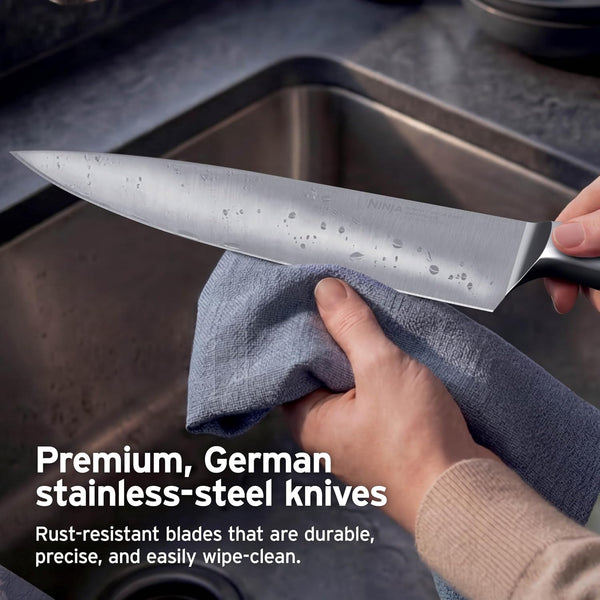 Ninja® Neverdull® 10-Pc German Steel Knife Set, Stone Gold, NK32010SD17