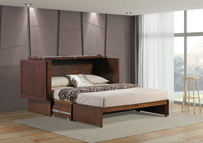 Emurphybed Paradiseo Murphy Cabinet Chest Bed with Charging Station 6 Inch, Queen (Tobacco)2