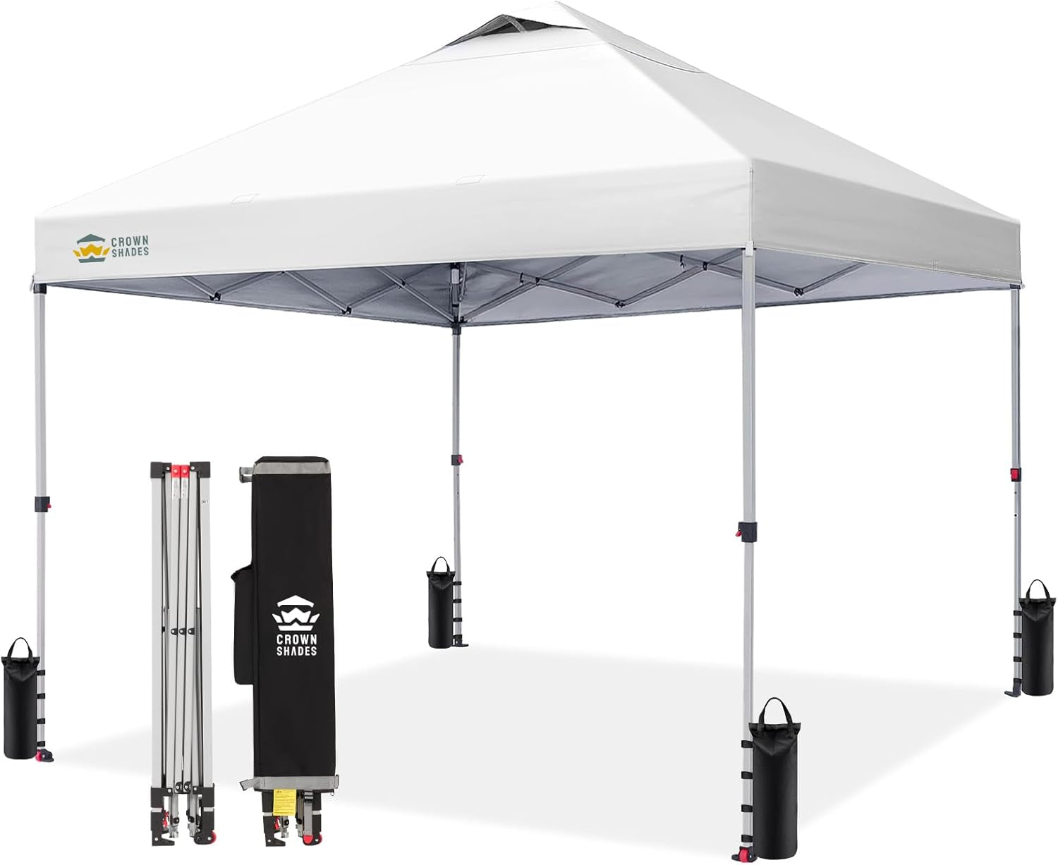 crown-shades-10x10-pop-up-canopy-tent-with-one-push-setup-gird-white-patented-centerlok-easy-outdoor-sun-shade-for-events-parties-camping-gazebo-with-sto-n-go-cover-bag-silver-coated-top