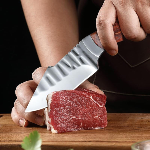 Meat Cleaver,Cleaver Knife Boning Meat Cleaver Fish Knife Stainless Steel Kitchen Mongolian Hand Meat Fruit Knife Roasted Whole Lamb Steak Knife with Cover, LAMAJIGA58444