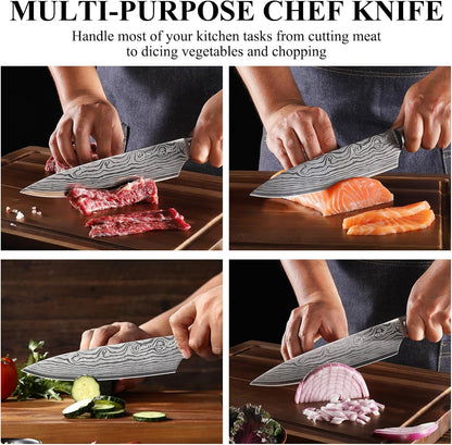 8 Inch Chef Knife - Ultra Sharp Vegetable Kitchen Knife7