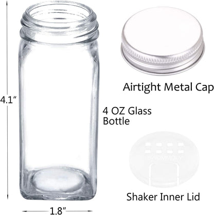 Spice Rack Organizer with 36 Spice Jars 4 Oz, 396 Spice Labels6