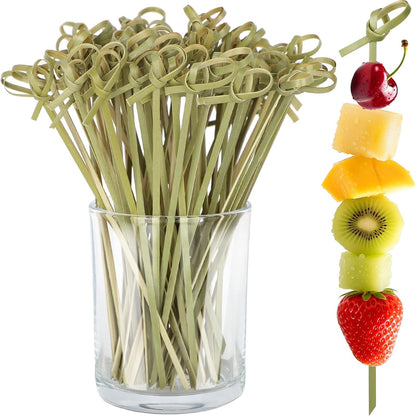 200PCS Cocktail Picks, 6 Inch Long Natural Bamboo Knot Decorative Skewers | Fancy Toothpicks for Appetizers, Wooden Food Sticks, Drinks, Fruit, Kabobs, Charcuterie Boards Accessories, Party Supplies1