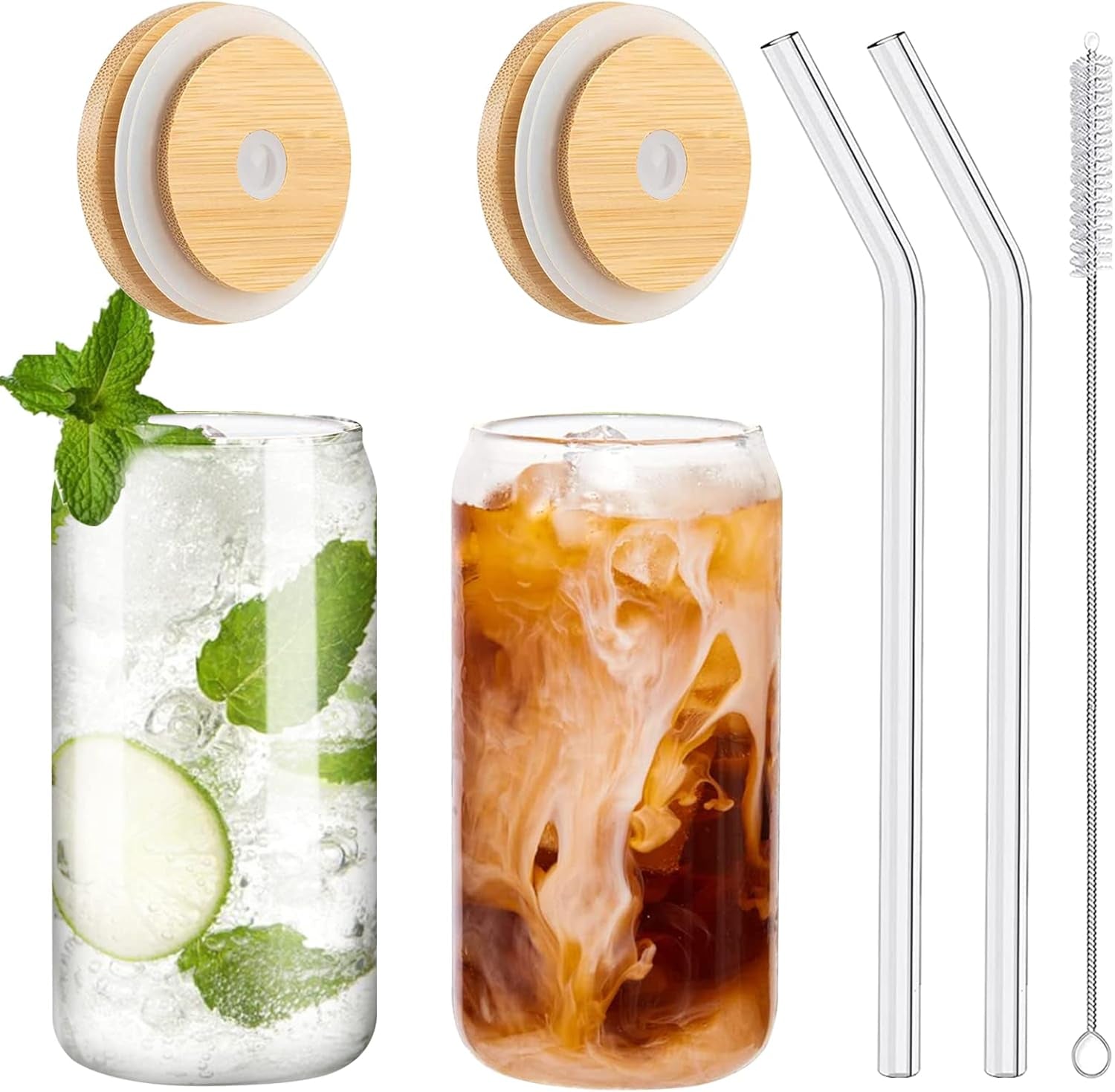 drinking-glasses-with-bamboo-lids-and-glass-straw-2pcs-set-16oz-glass-cups-with-lids-and-straws-beer-iced-coffee-glasses-soda-gift-1-cleaning-brushes