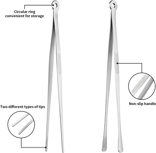2PCS 12" Stainless Steel Cooking Tongs with Serrated Tips3