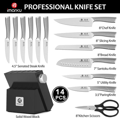 14-Piece Knife Block Set with Build-In Sharpener3