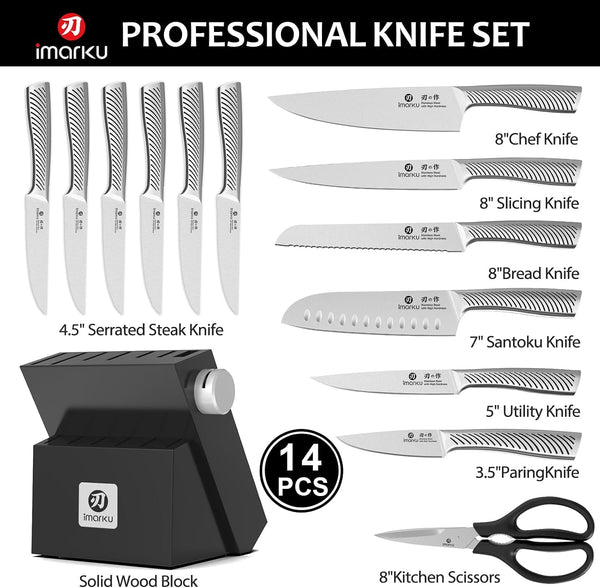 14-Piece Knife Block Set with Build-In Sharpener3