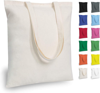 12-Pack Economical 16"X15" Cotton Tote Bags, Lightweight Medium Reusable Grocery Shopping Cloth Bags, Suitable for DIY, Advertising, Promotion, Gift, Activity1