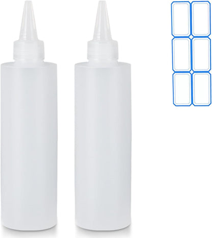 2 Pack 10 Oz (300Ml) Condiment Squeeze Bottles, Leak Proof, Refillable | Condiment Container for Kitchen Use, Great for Ketchup, Mustard, Syrup, Sauces, Dressing and Oil1