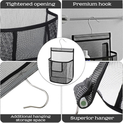 Mesh Shower Caddy Hanging, PVC Bathroom Storage Bag with Hooks for College Dorm, Gym, Swimming, RV and Travel5