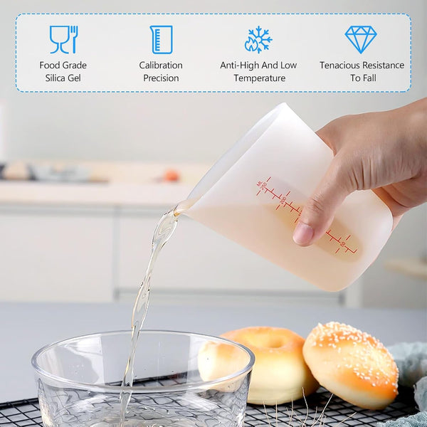 3Pcs Silicone Measuring Cups for Resin, 4Oz(125Ml),8Oz(250Ml),17Oz(500Ml)2