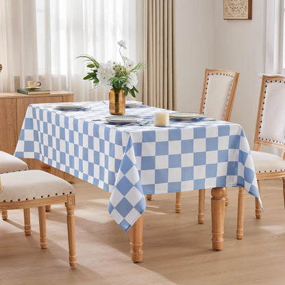Checkered Table Cloth, Classic Checkerboard Tablecloth for Picnic, Party, Dinner Table Cover, Waterproof Washable Wrinkle Resistant (Blue, 55''X71'' (Rectangle))2