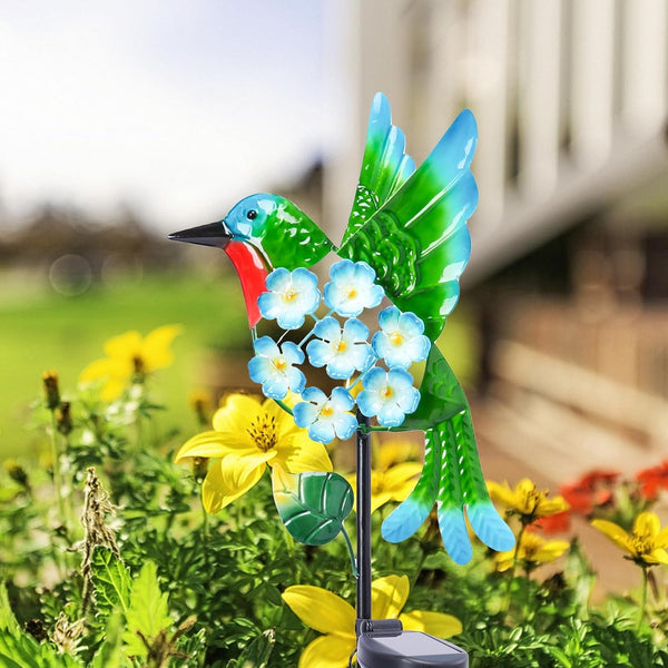 Decorative Solar Garden Lights, Hummingbird Flower Stake for Lawn Yard5