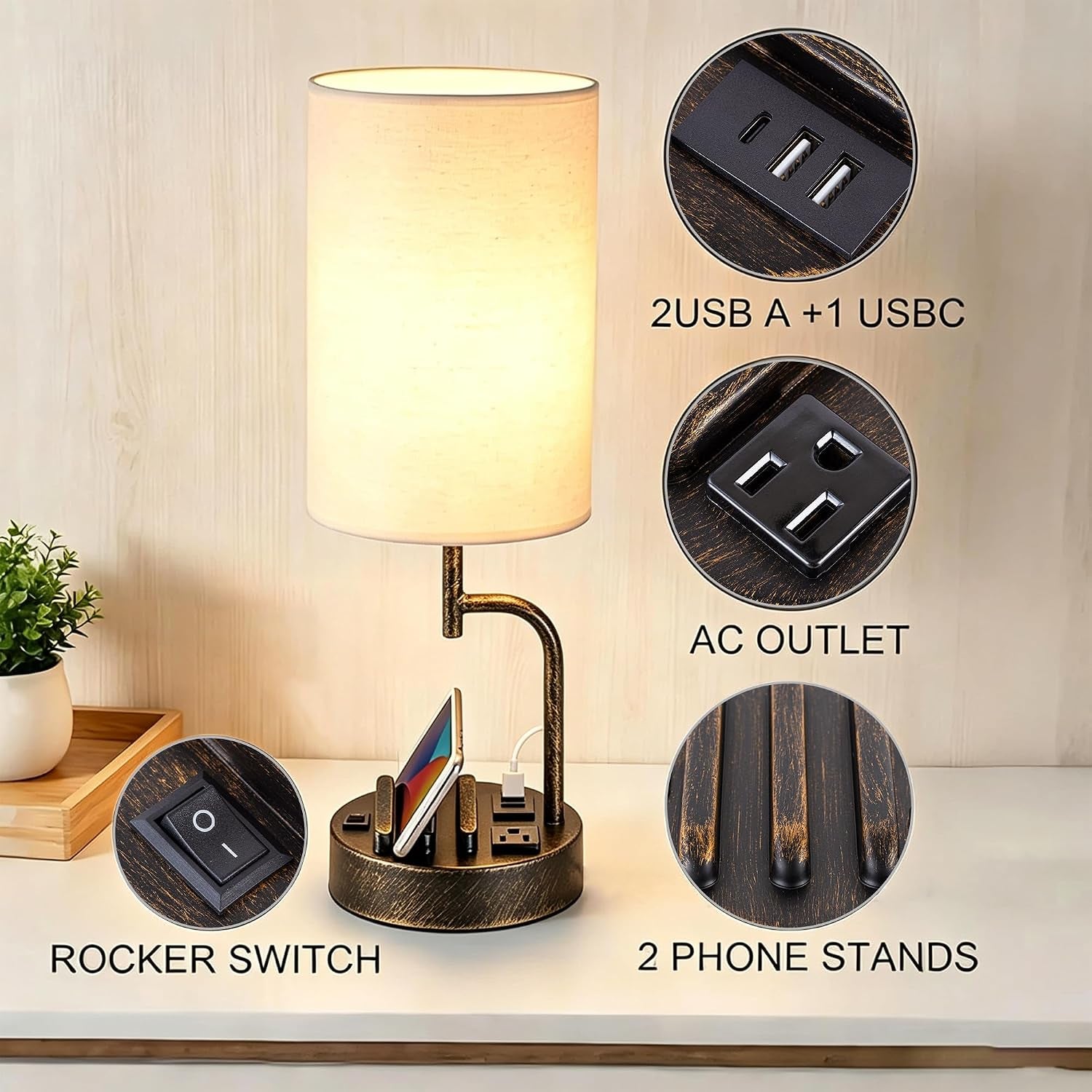 2-pack-table-lamp-bedside-lamp-with-3-usb-charging-ports-ac-outlet-usb-desk-lamp-with-2-phone-holders-linen-fabric-shade-nightstand-lamps-for-bedroom-living-room-office-antique-brass