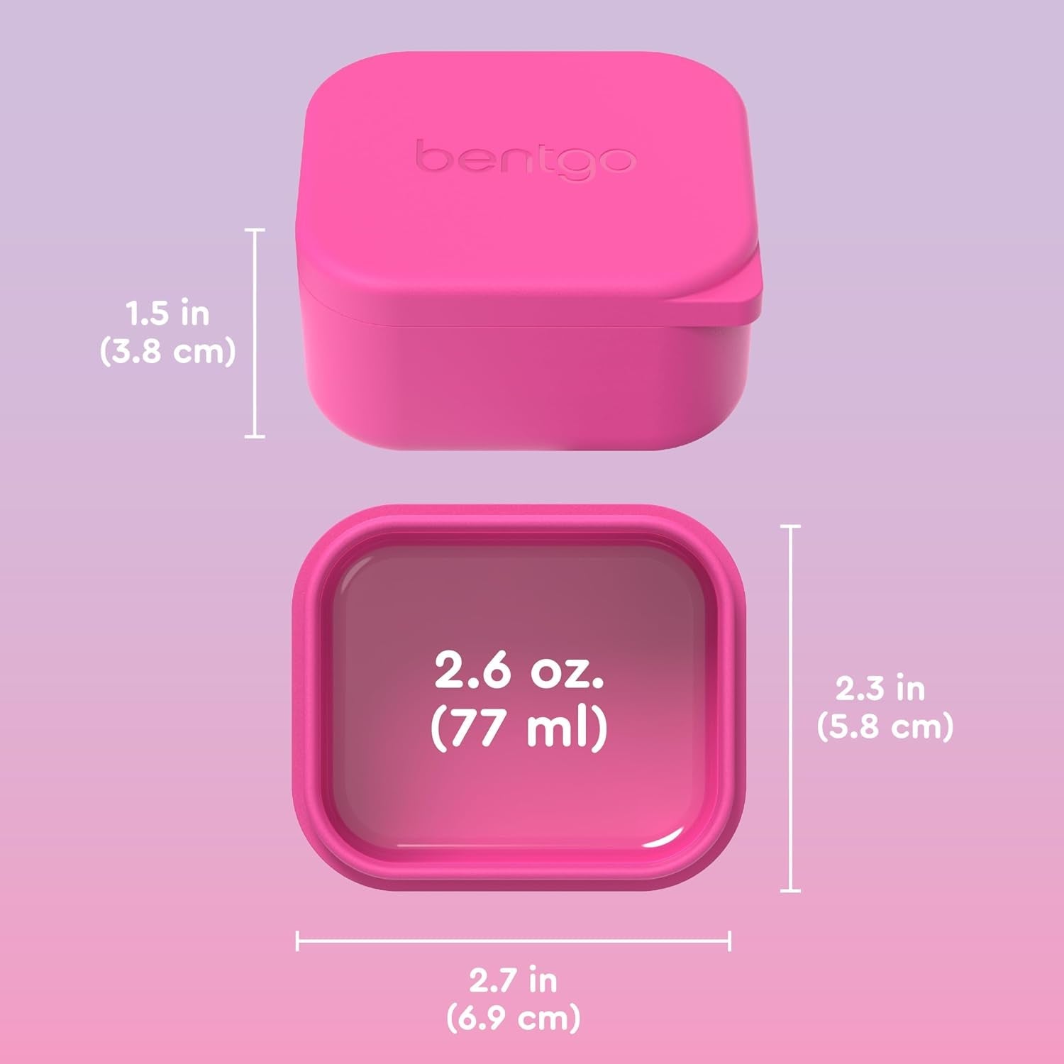 bentgo-sidekicks-2-pack-silicone-container-set-dipping-sauce-cups-for-condiments-small-snacks-reusable-durable-leak-proof-liquid-storage-salad-dressing-container-2-6-oz-lavender-pink
