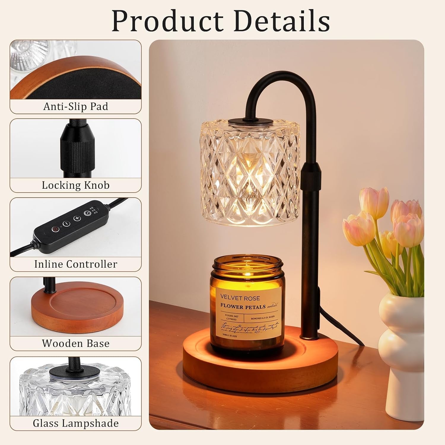 walnut-candle-warmer-lamp-with-timer-birthday-gifts-for-women-room-decor