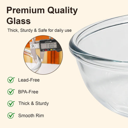 6.3 Quart Large Glass Mixing Bowl with Covers&Serving Utensils7