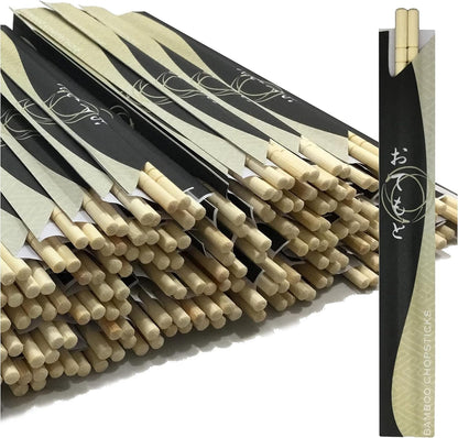 200 round Disposable Bamboo Chopsticks for Sushi (100 Pairs) | Premium Quality from Our Japanese-Owned Factory - Hand-Packed, Splinter-Free, Compostable1