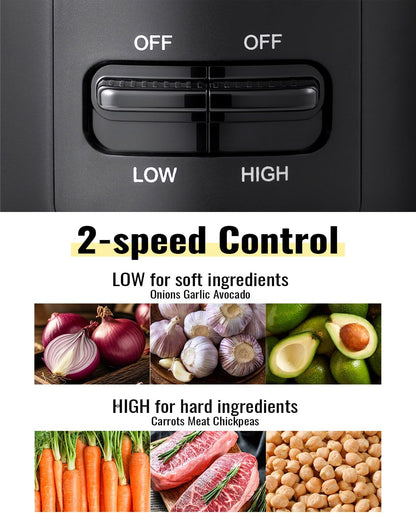 Food Chopper, 4 Cup Mini and Fast Food Processor, Electric Meat Grinder with 2 Speed, 4 Stainless Steel Blades, and Whisk, 400W Power for Chopping, Mixing, Emulsifying, Puree and Whisking, Bpa-Free2