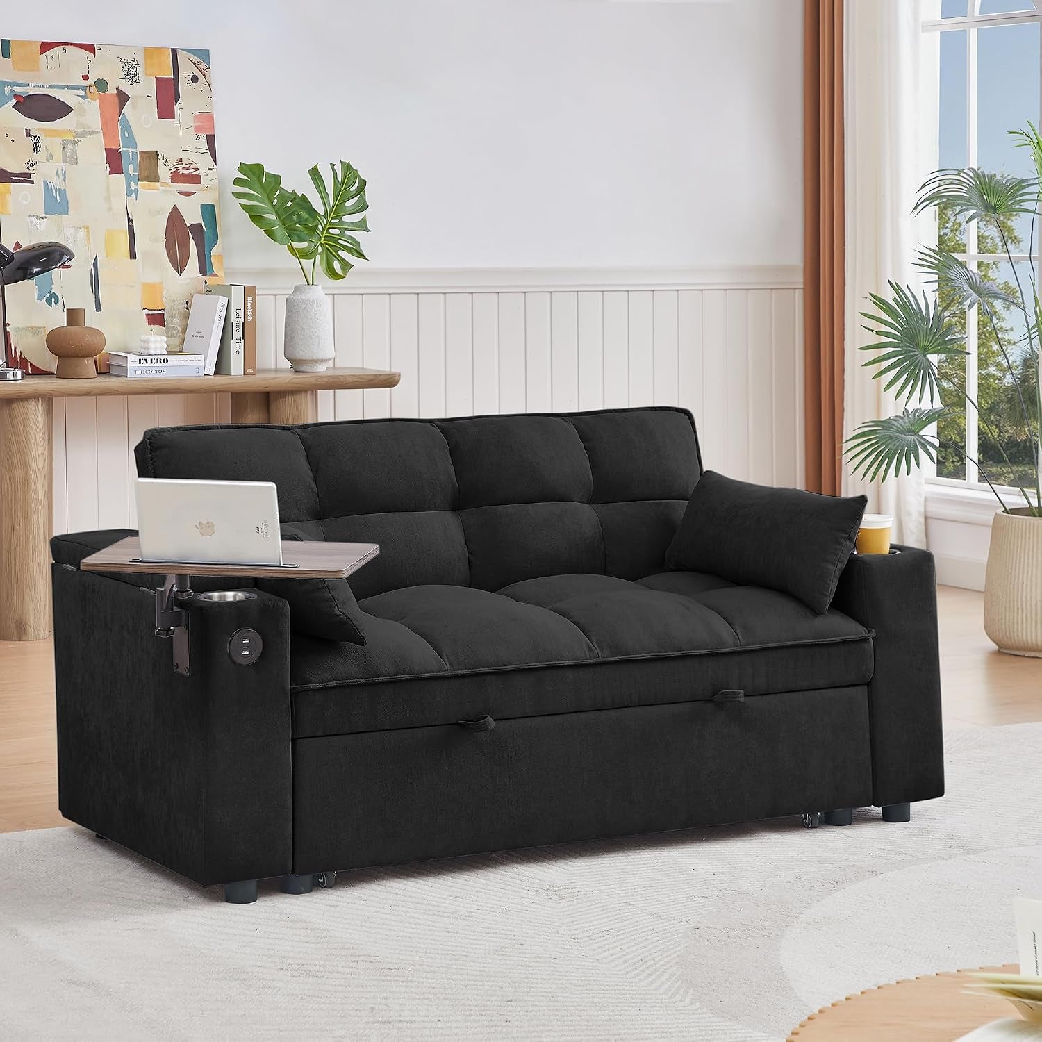 65-3-in-1-folding-convertible-sofa-bed-pullout-sofa-modern-chenille-fabric-360-swivel-side-table-easy-assembly-perfect-for-living-room-black