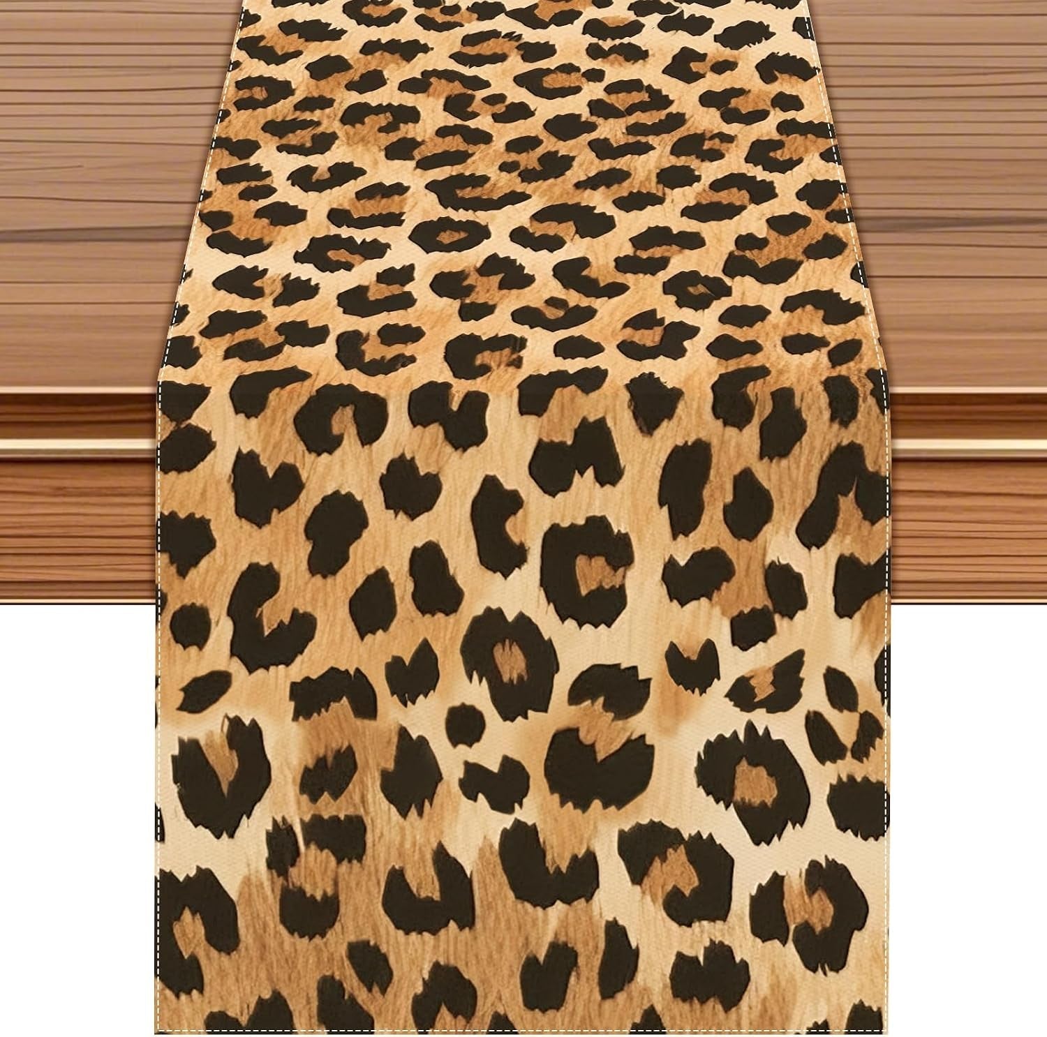 leopard-print-table-runner-48x13-inch-washable-linen-texture-dining-decor