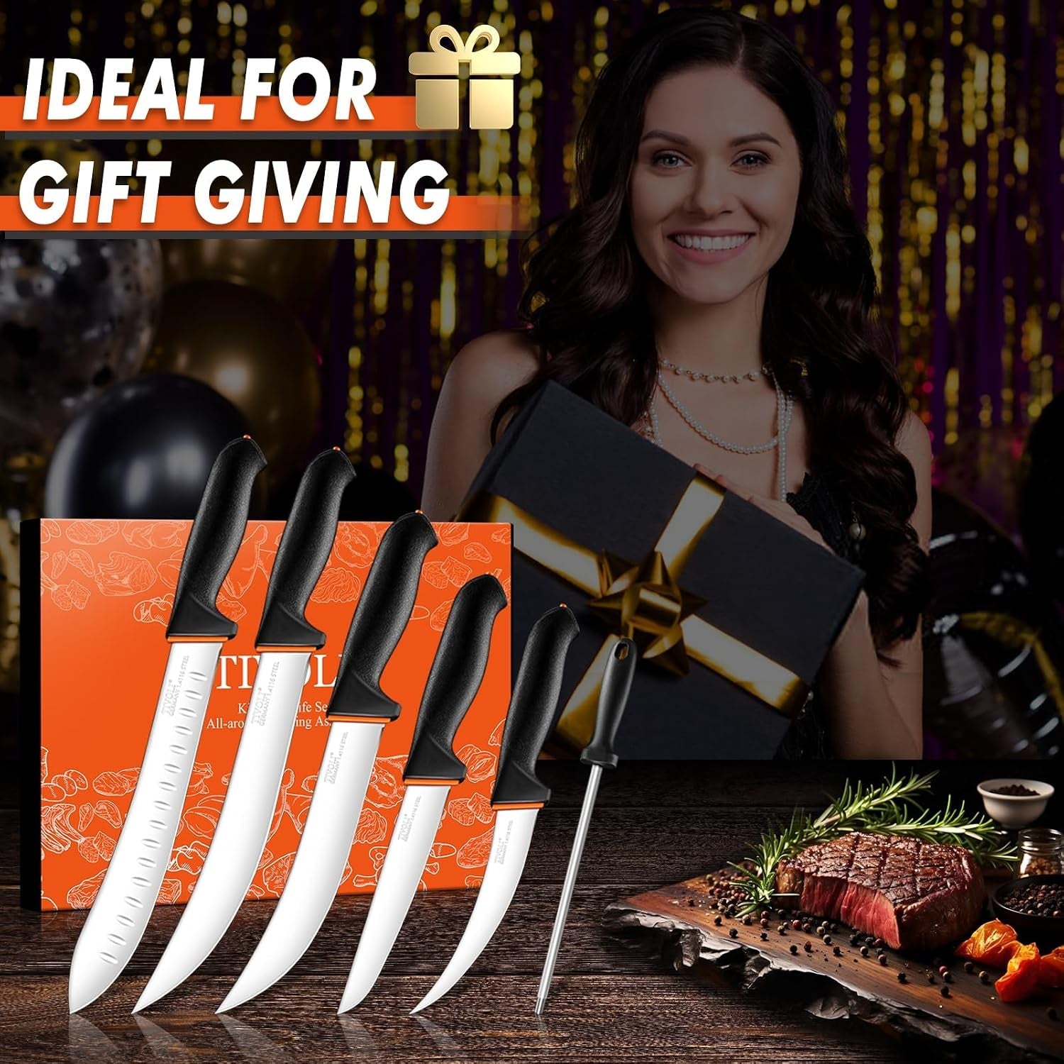 butcher-knife-set-6-pcs-game-processing-knife-set-7-sharpener-rod-high-carbon-stainless-steel-ergonomic-non-slip-rubber-handle-gift-box-anti-fouling-easy-to-clean