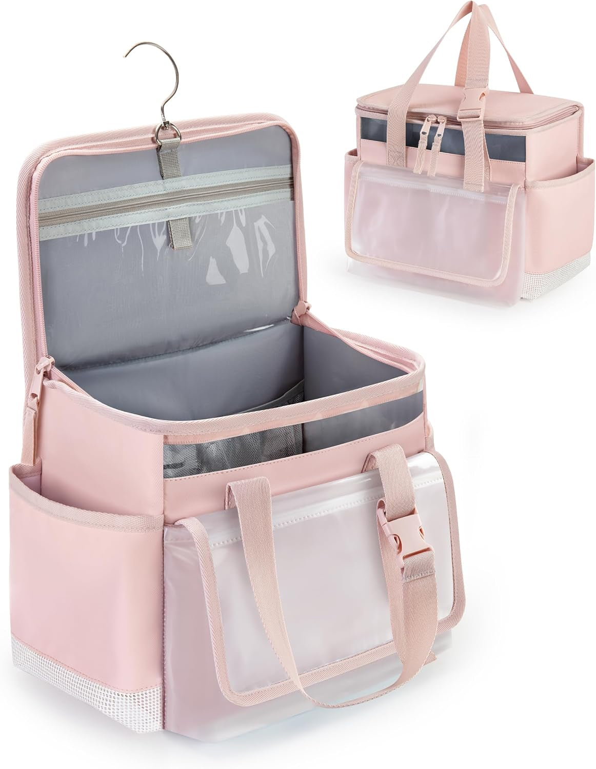 hanging-shower-caddy-organizer-bag-with-quick-dry-mesh-pink