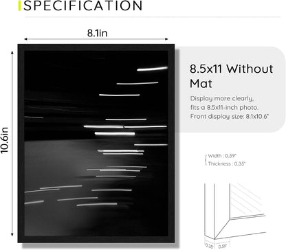 8.5 by 11 Picture Frame Set of 12 for Certificates, Black Wood Grain3