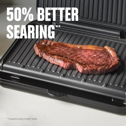 Family Grill & Panini Press, Ceramic Nonstick | Pfas-Free Ceramic Grill with Adjustable Angle, Removable Drip Tray and Family-Size Cooking Surface.5