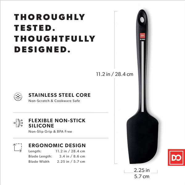 DI ORO Large Silicone Spatula - 600F Heat Resistant, Black4