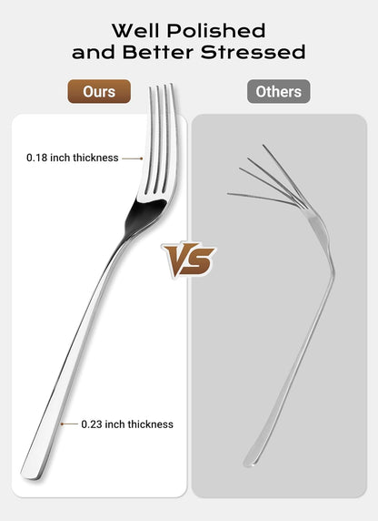Silverware Set for 8, 45 Piece Stainless Steel Kitchen Utensils Cutlery Set | Gift Package for Wedding Housewarming, Heavy-Duty Steak Knife Fork and Spoon, Dishwasher Safe, Ergonomic Design, Flatware Set8