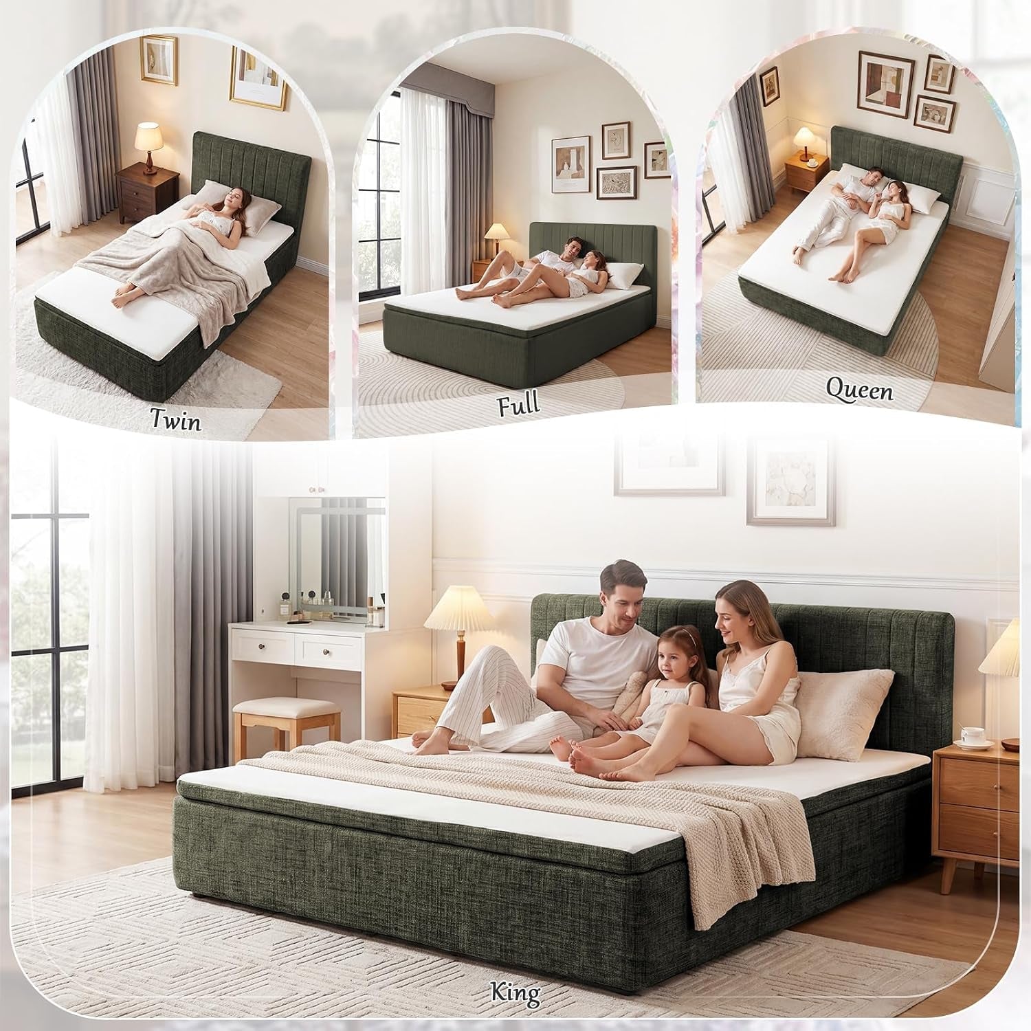 king-compression-bed-boneless-bed-frame-with-mattress-and-headboard