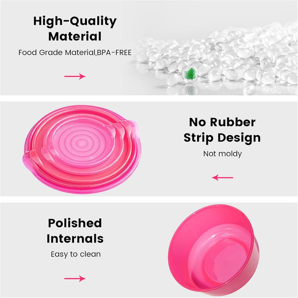 5PC Mixing Bowls Set with Lids | Ombre Pink Bpa-Free Nesting Salad & Meal Prep Bowls for Mixing, Serving & Storage (0.74 QT - 4.65 QT) Dishwasher Safe (Lids Not Microwave-Safe)6